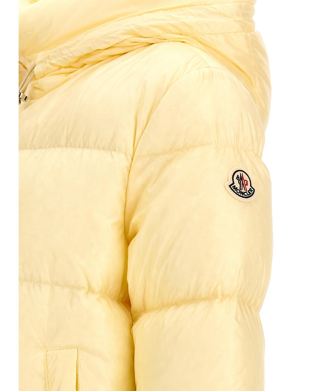 MONCLER Желтый полиамидовый пуховик, фото 4
