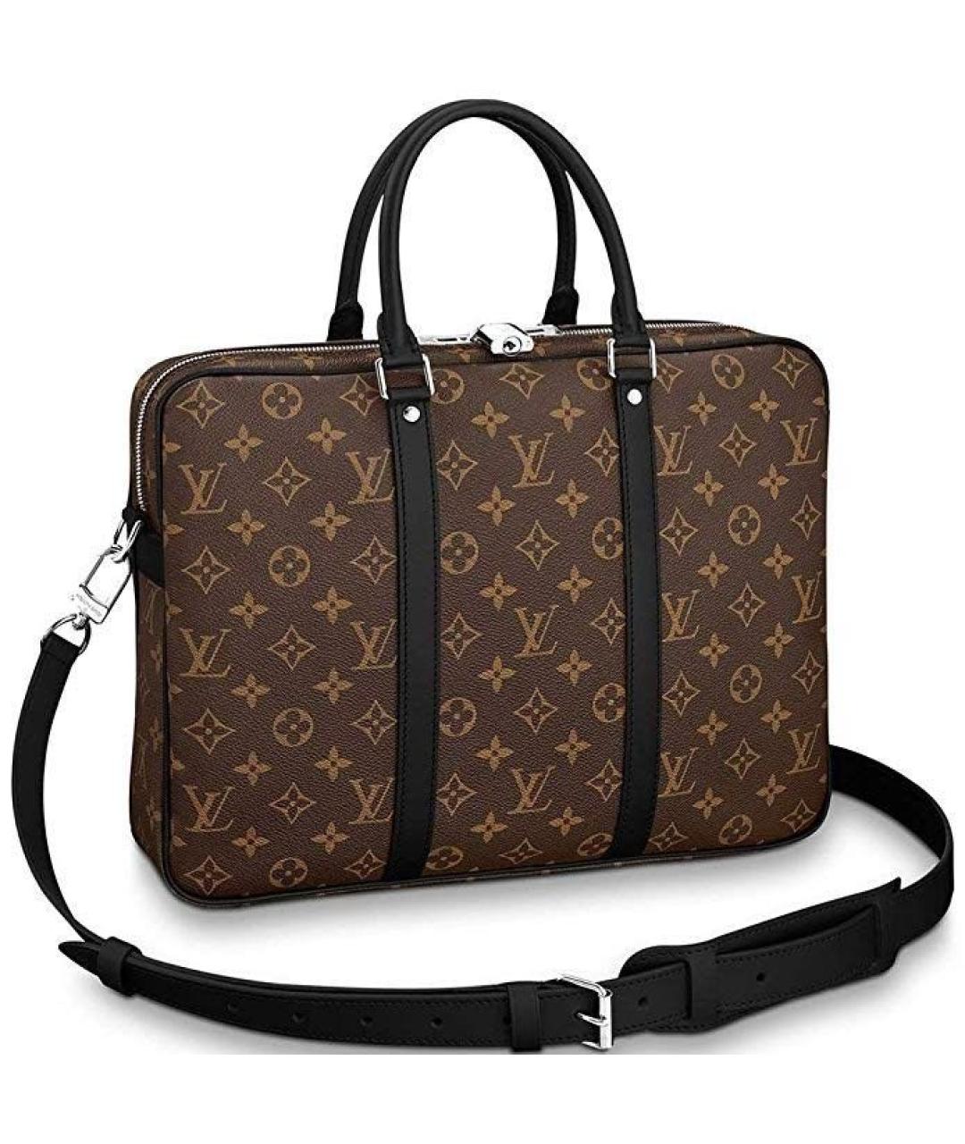 LOUIS VUITTON Коричневый портфель из канвы, фото 9