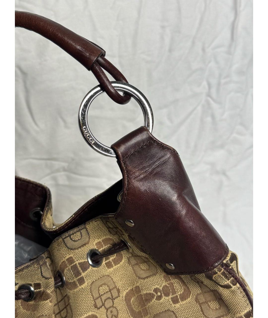 GUCCI Бежевая тканевая сумка через плечо, фото 4