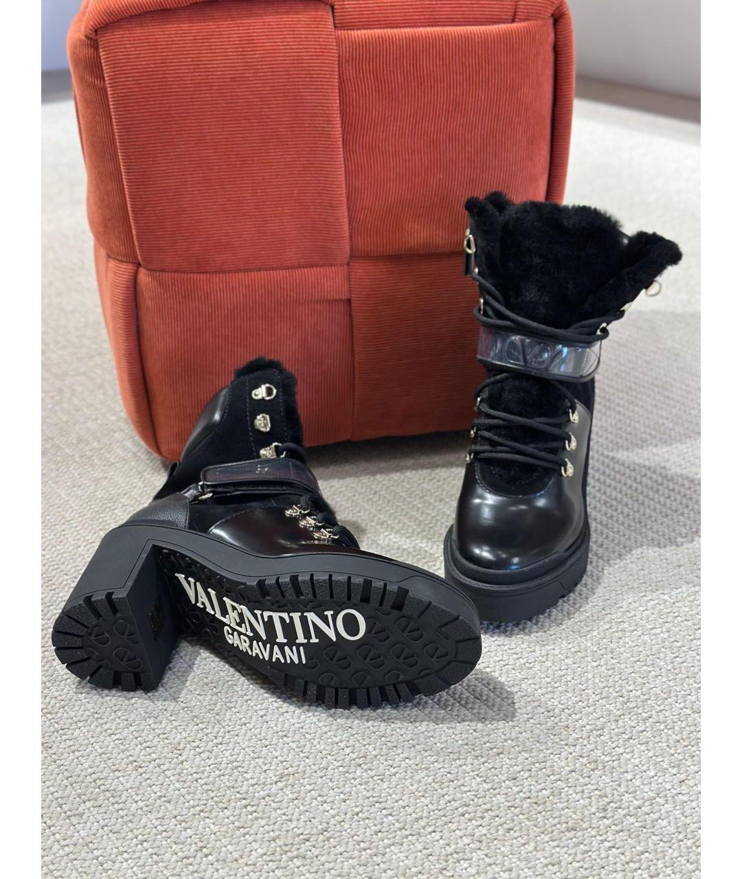 VALENTINO Черные кожаные ботинки, фото 2