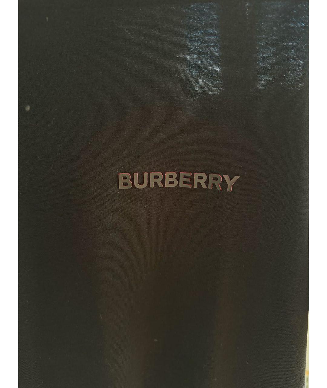 BURBERRY Черная хлопковая футболка, фото 2