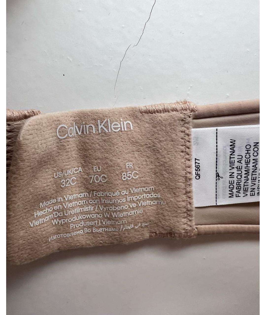 CALVIN KLEIN Бежевый бюстгалтеры, фото 2