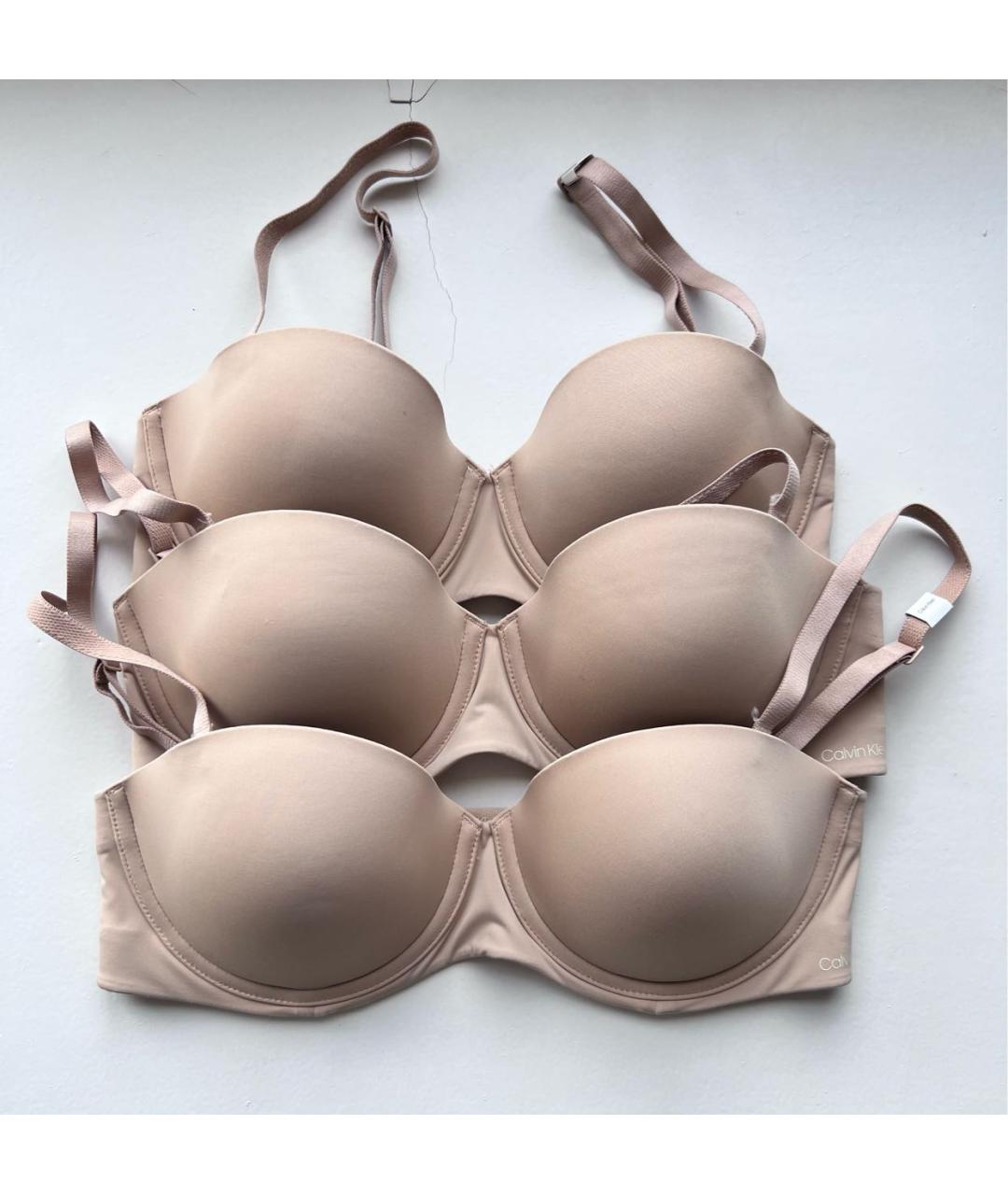 CALVIN KLEIN Бежевый бюстгалтеры, фото 5