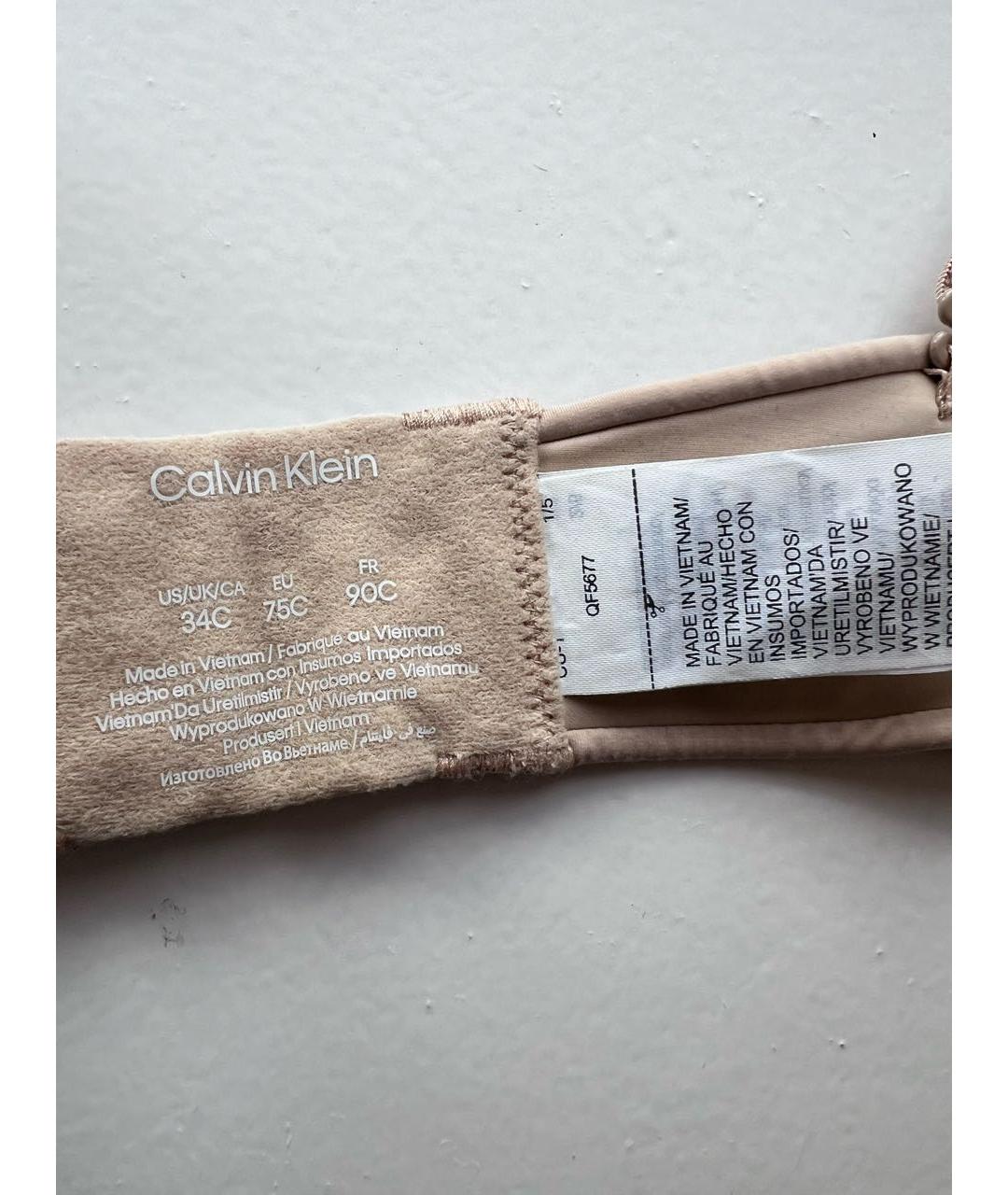 CALVIN KLEIN Бежевый бюстгалтеры, фото 3