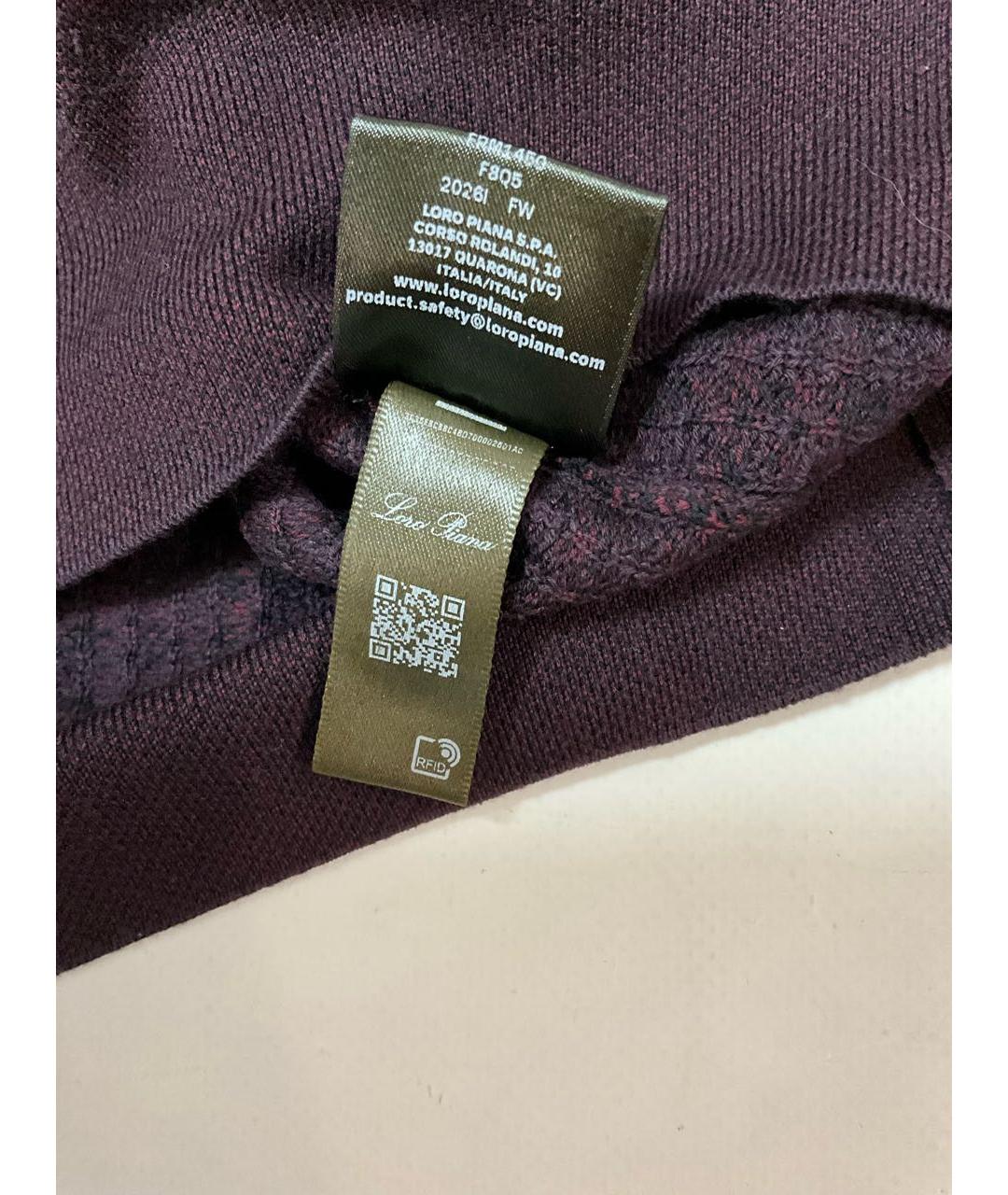 LORO PIANA Бордовый шерстяной джемпер / свитер, фото 8
