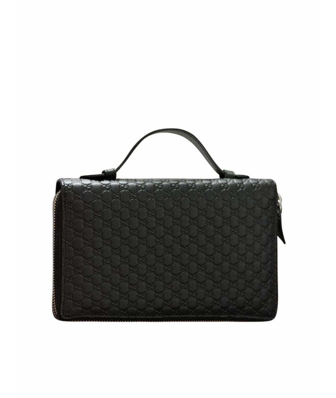 GUCCI Черная кожаная барсетка, фото 1