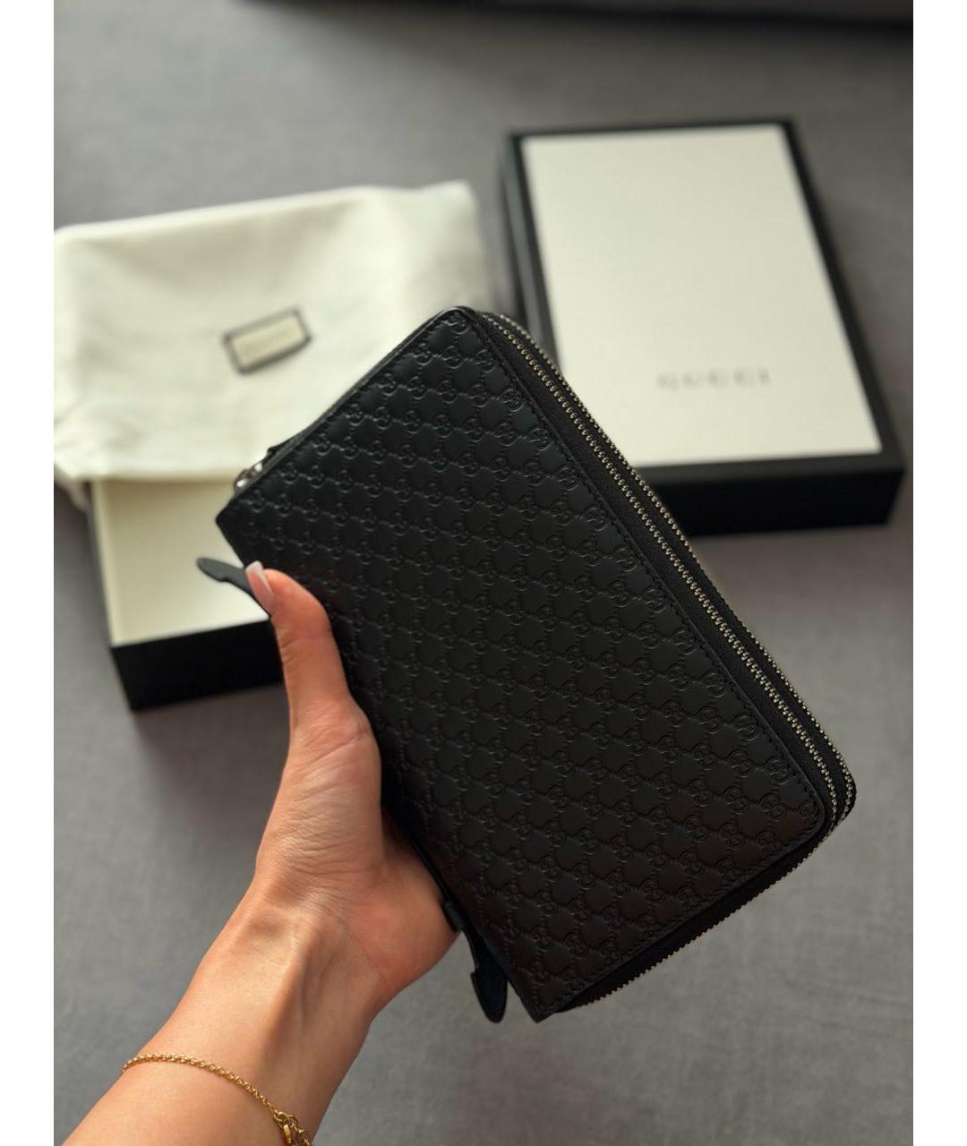 GUCCI Черная кожаная барсетка, фото 2