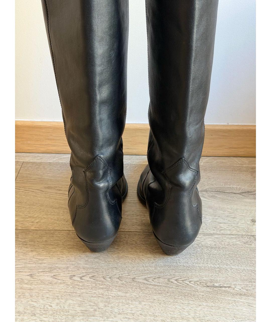 ISABEL MARANT Черные кожаные сапоги, фото 4