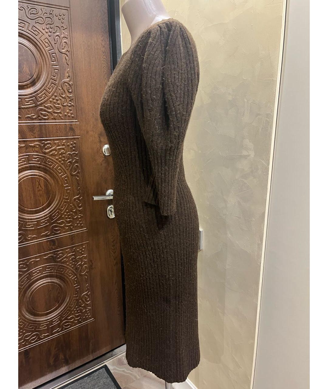 FENDI Коричневое шерстяное повседневное платье, фото 7