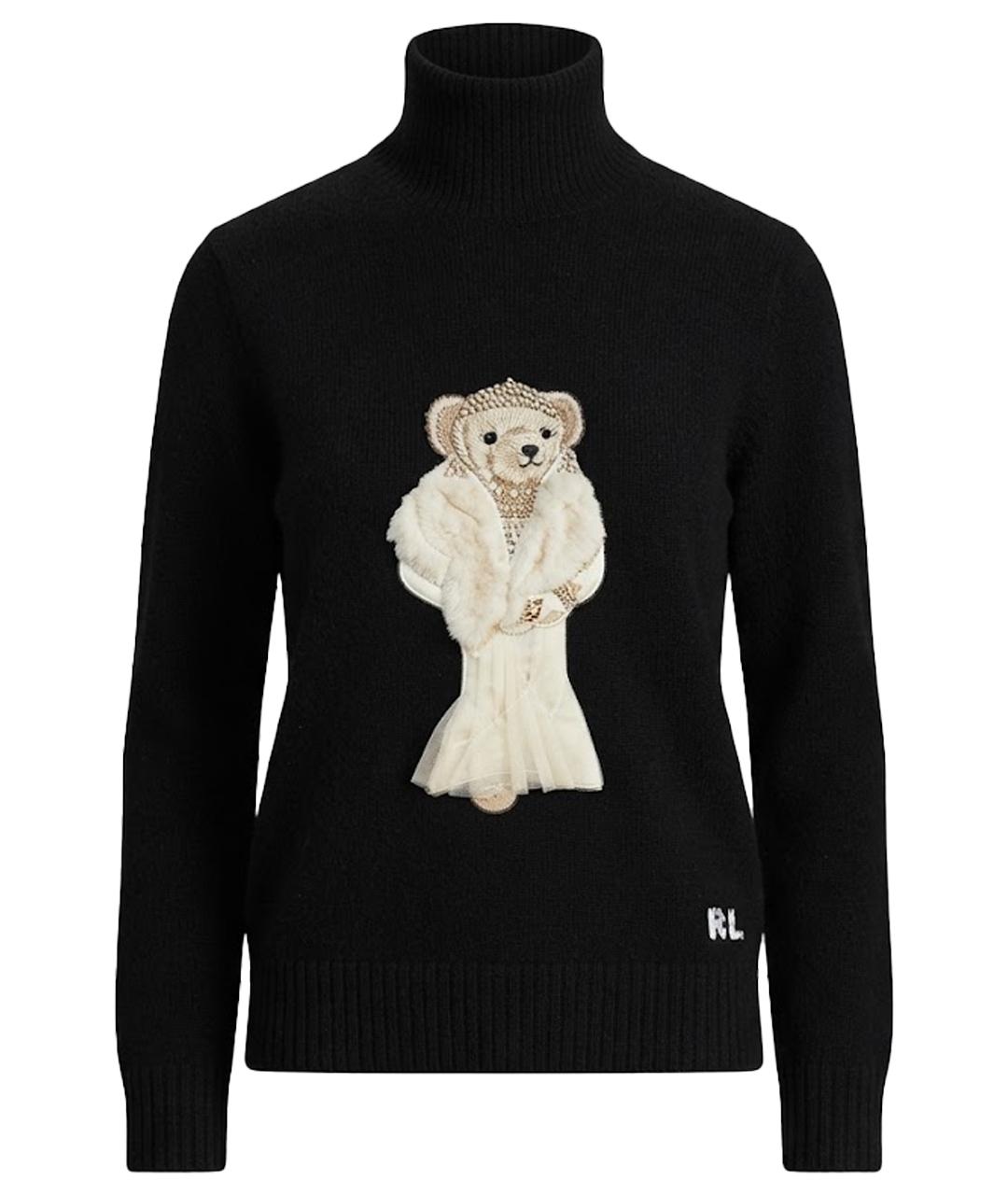 RALPH LAUREN Черный шерстяной джемпер / свитер, фото 1