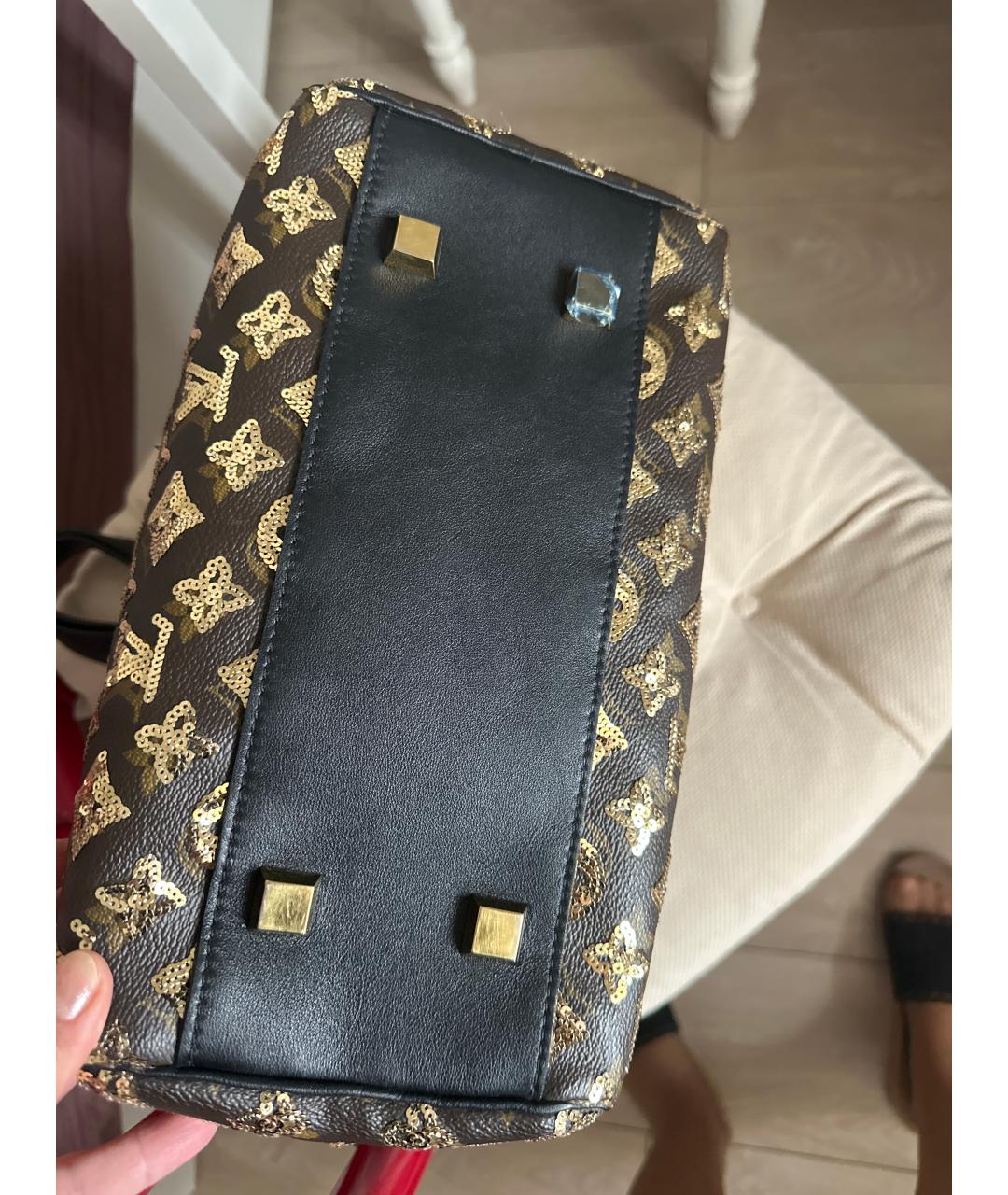 LOUIS VUITTON Коричневая сумка с короткими ручками из канвы, фото 4
