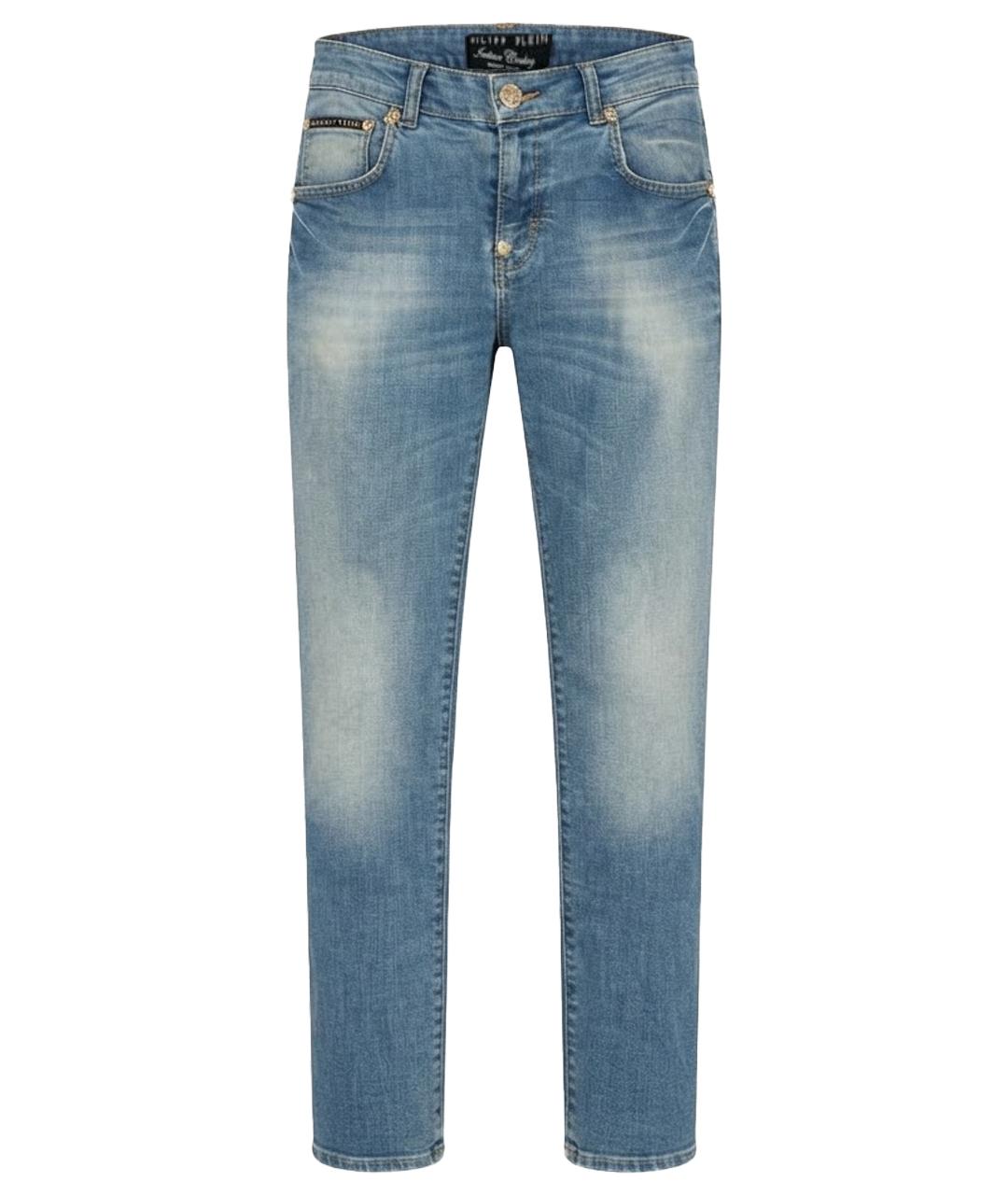 PHILIPP PLEIN Синие хлопковые джинсы, фото 1