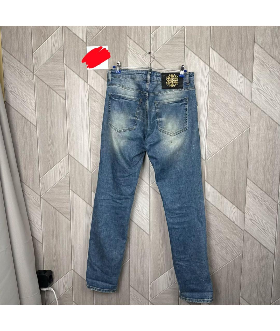 PHILIPP PLEIN Синие хлопковые джинсы, фото 5