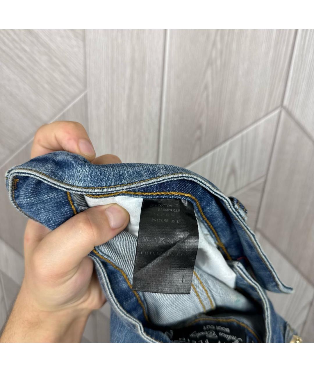 PHILIPP PLEIN Синие хлопковые джинсы, фото 7