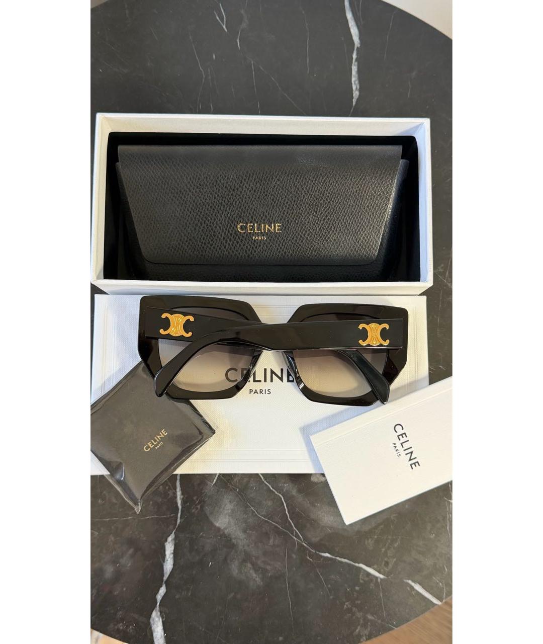 CELINE Черные пластиковые солнцезащитные очки, фото 2