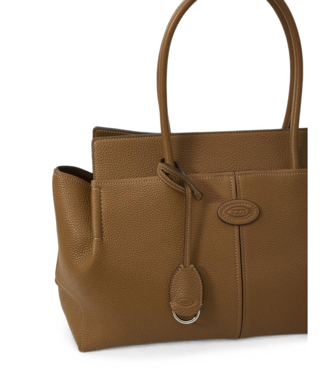 TOD'S Коричневая кожаная сумка тоут, фото 3