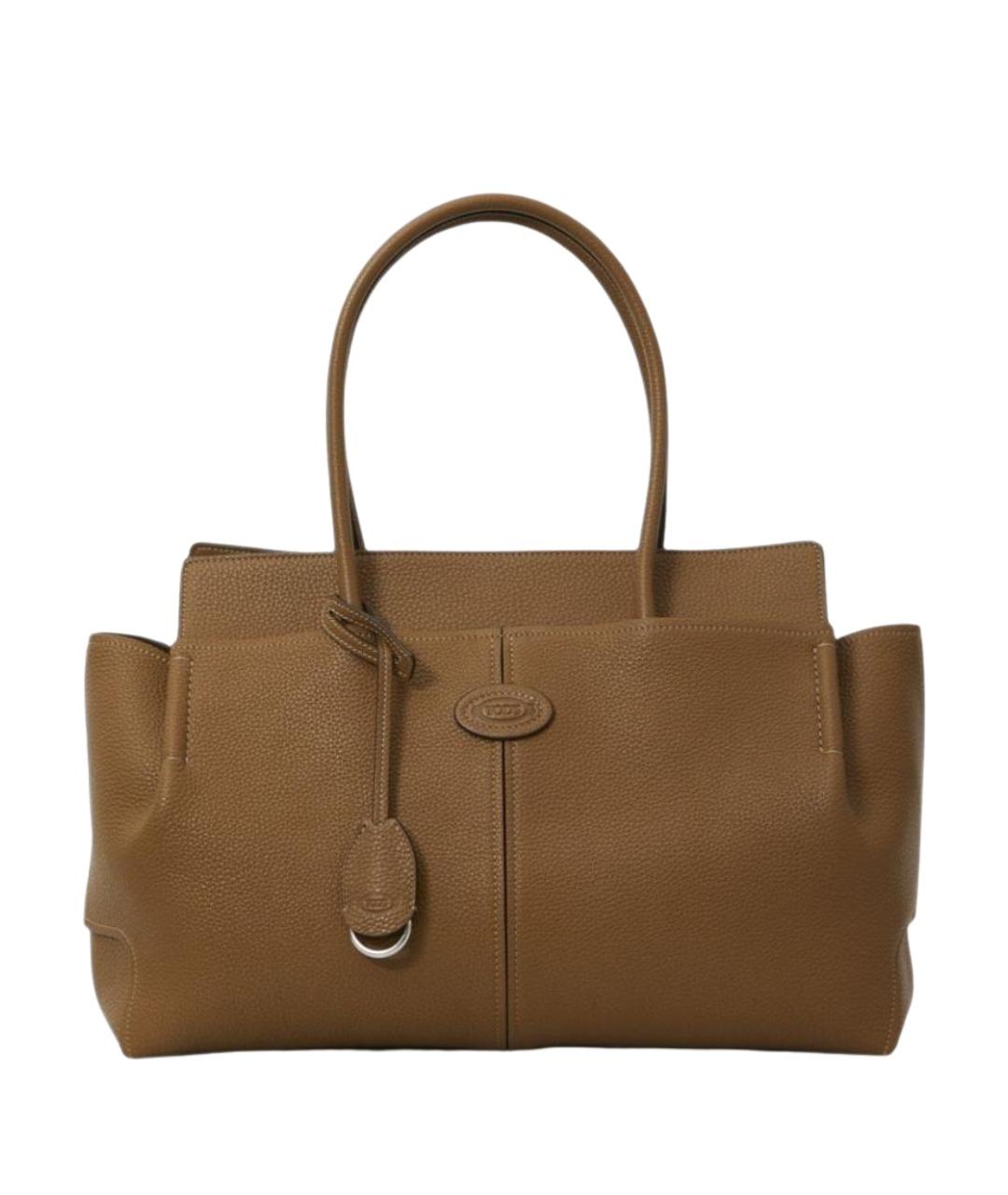 TOD'S Коричневая кожаная сумка тоут, фото 1