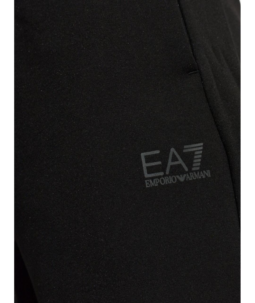 EA7 Черные хлопковые повседневные брюки, фото 4