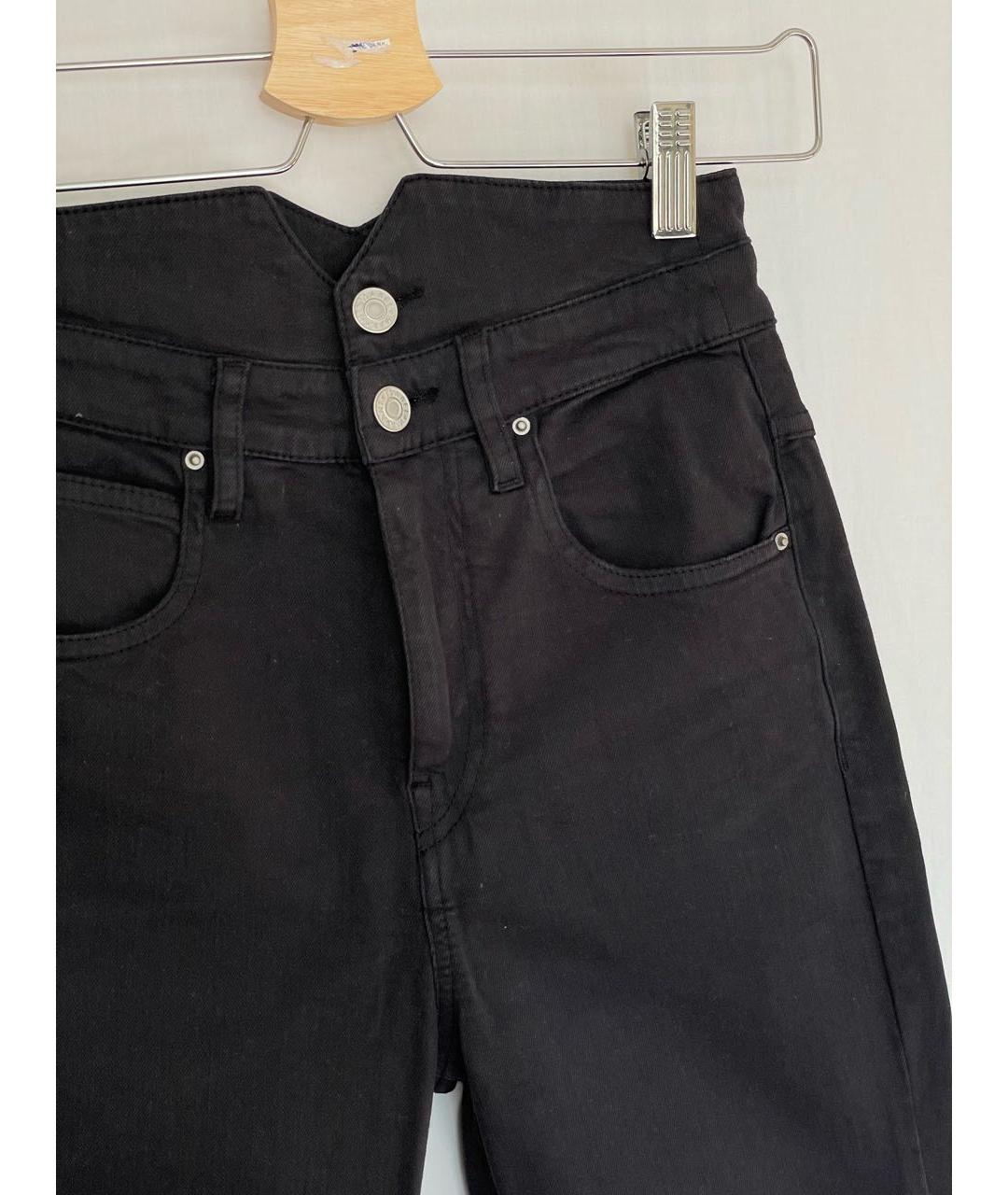 ISABEL MARANT ETOILE Черные хлопко-эластановые джинсы слим, фото 2