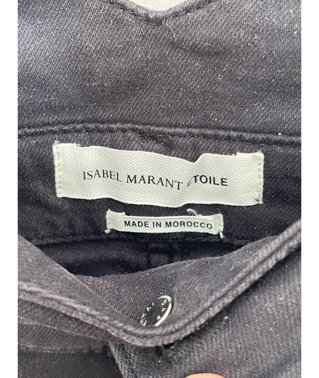 ISABEL MARANT ETOILE Черные хлопко-эластановые джинсы слим, фото 4