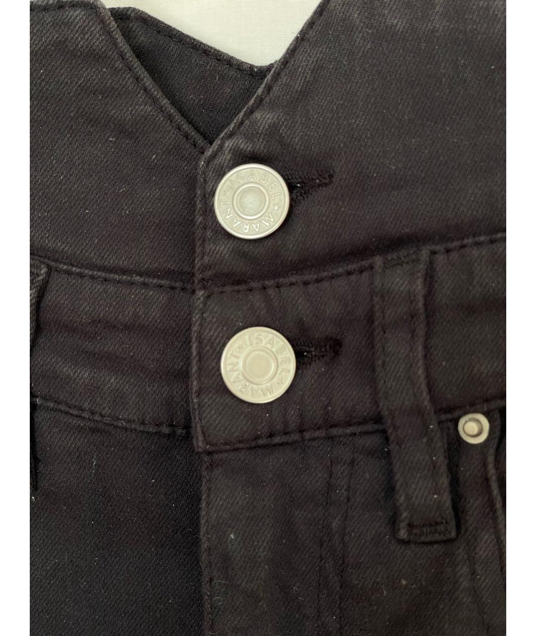ISABEL MARANT ETOILE Черные хлопко-эластановые джинсы слим, фото 3