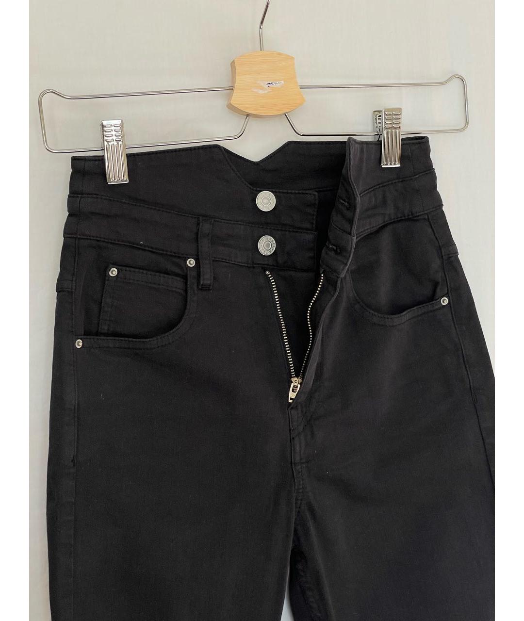 ISABEL MARANT ETOILE Черные хлопко-эластановые джинсы слим, фото 8