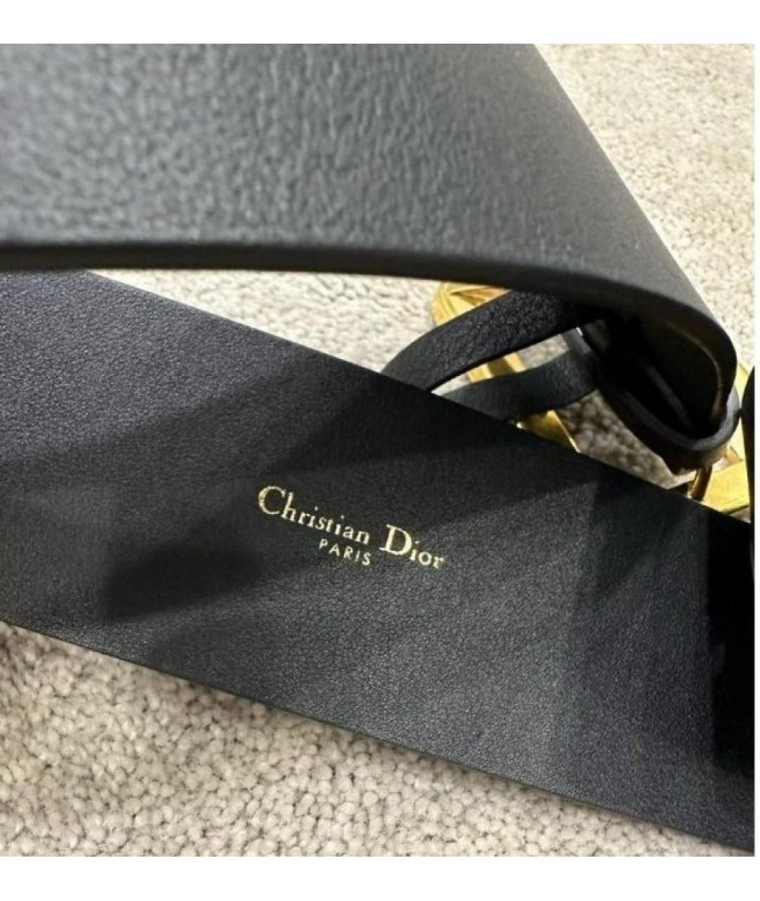 CHRISTIAN DIOR Черный кожаный ремень, фото 5