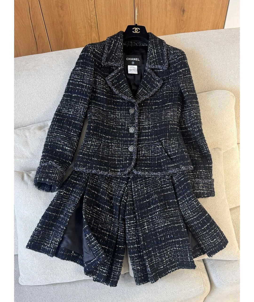 CHANEL Черный твидовый костюм с юбками, фото 2