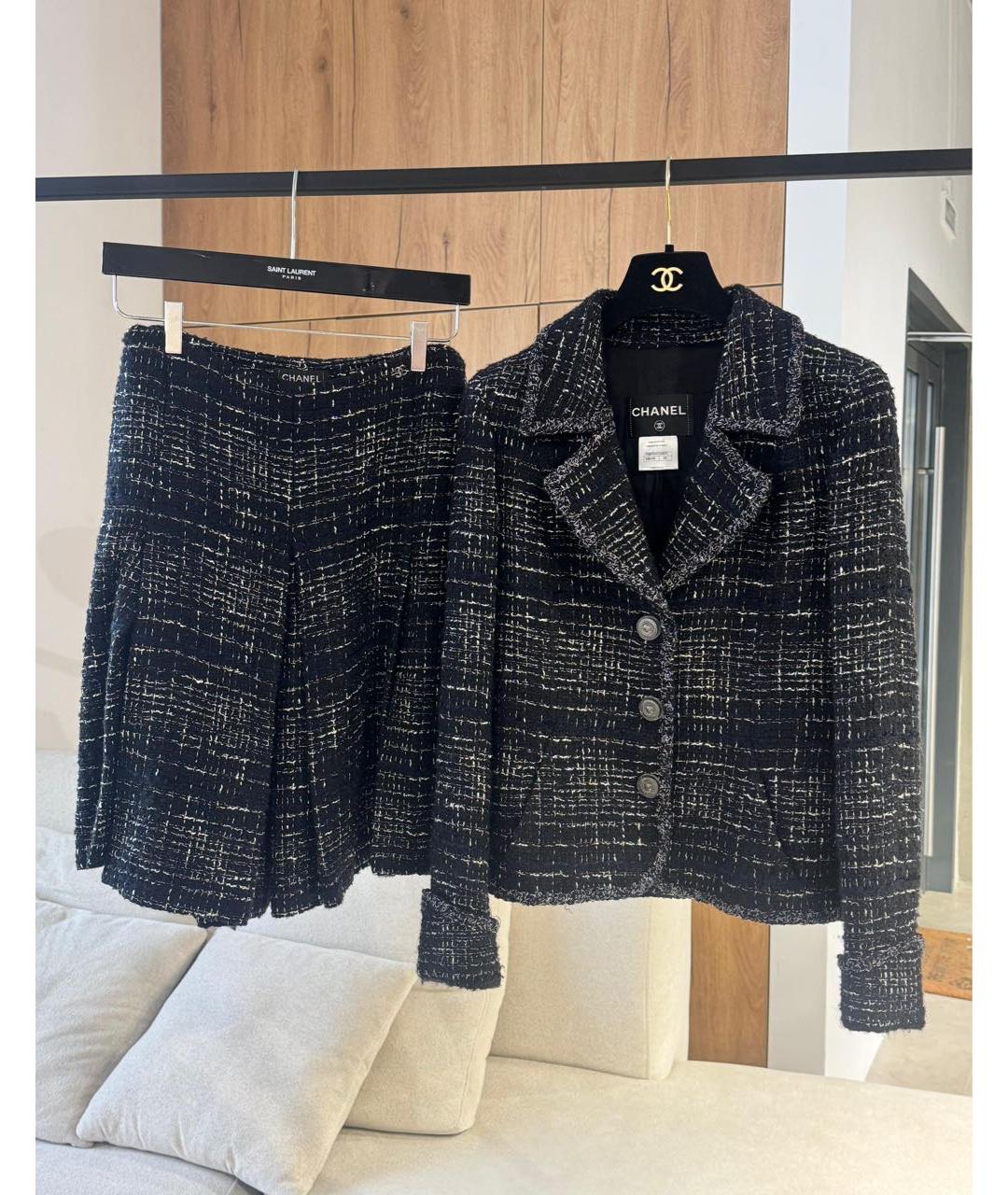CHANEL Черный твидовый костюм с юбками, фото 6