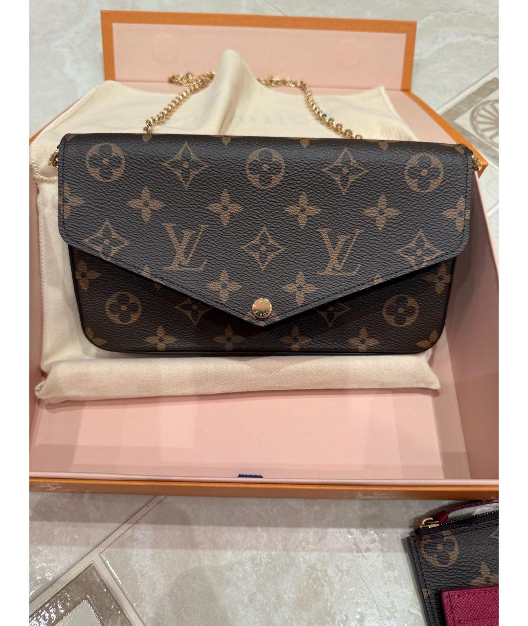 LOUIS VUITTON Коричневая сумка через плечо из канвы, фото 2