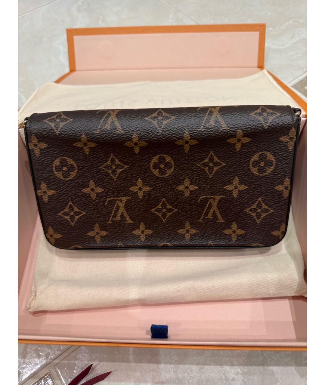LOUIS VUITTON Коричневая сумка через плечо из канвы, фото 3