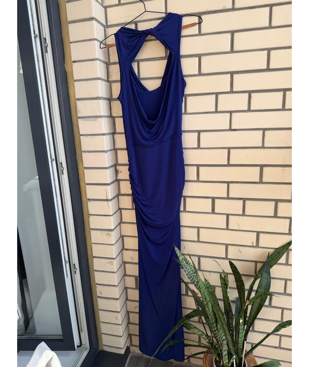 BCBG MAXAZRIA Синее ацетатное вечернее платье, фото 2