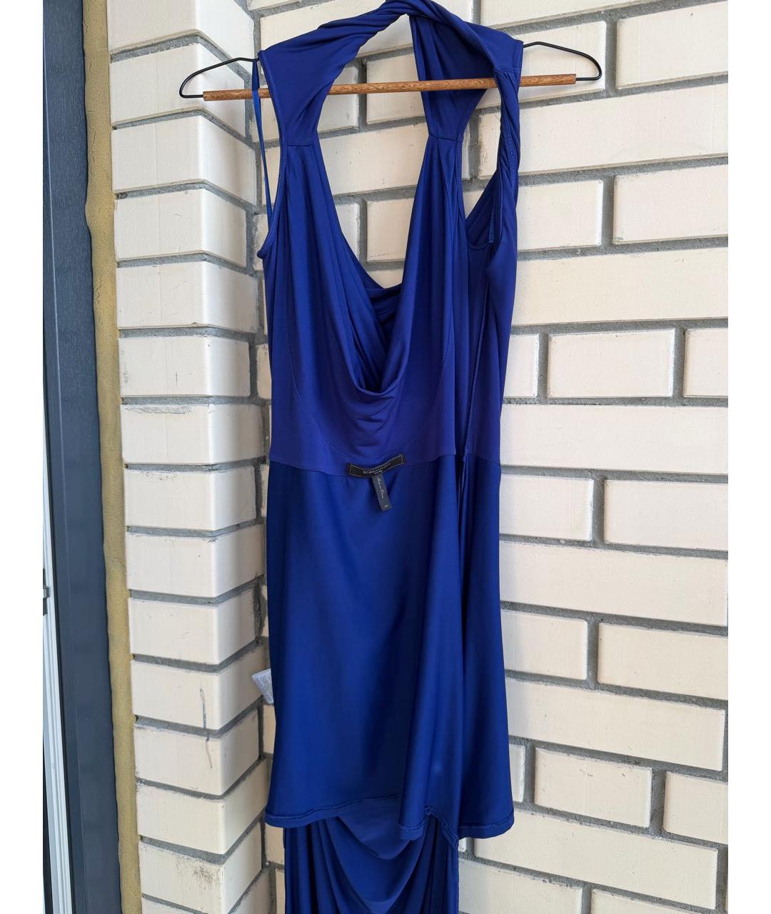 BCBG MAXAZRIA Синее ацетатное вечернее платье, фото 3