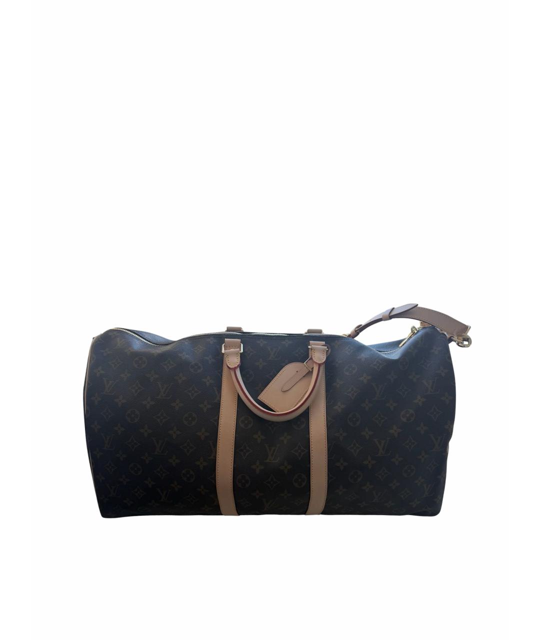 LOUIS VUITTON Коричневая дорожная/спортивная сумка из канвы, фото 1