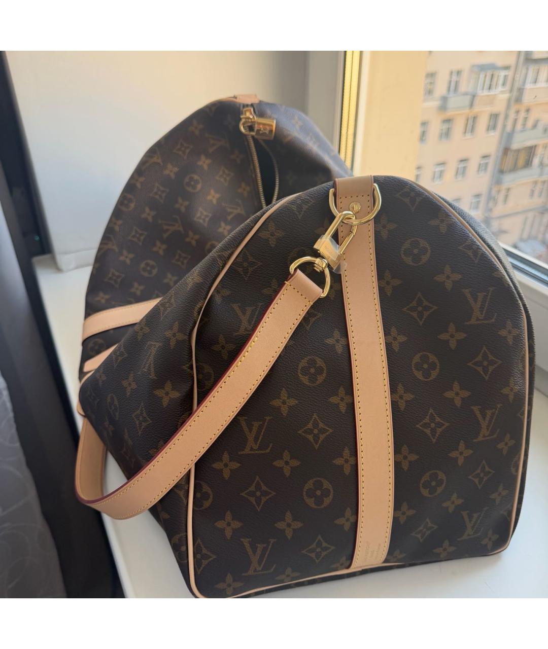 LOUIS VUITTON Коричневая дорожная/спортивная сумка из канвы, фото 2