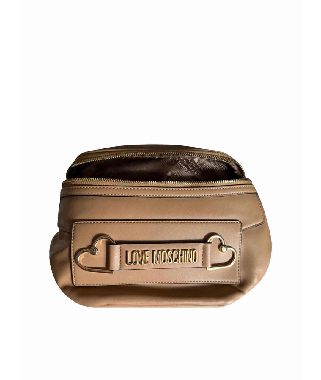 LOVE MOSCHINO Бежевая поясная сумка, фото 1
