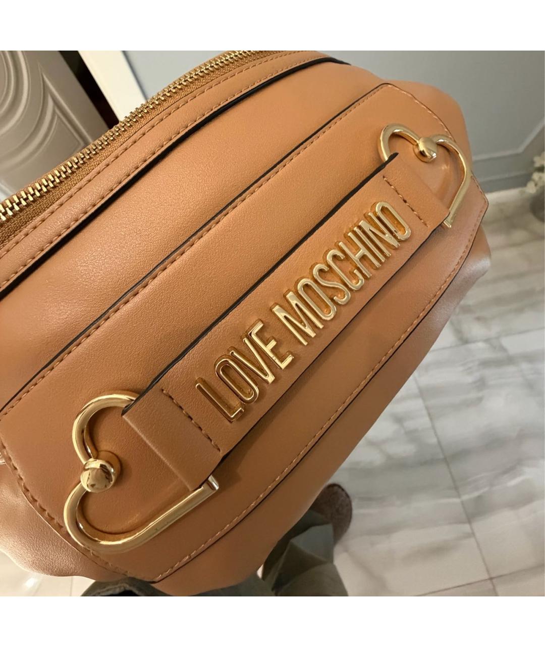 LOVE MOSCHINO Бежевая поясная сумка, фото 6