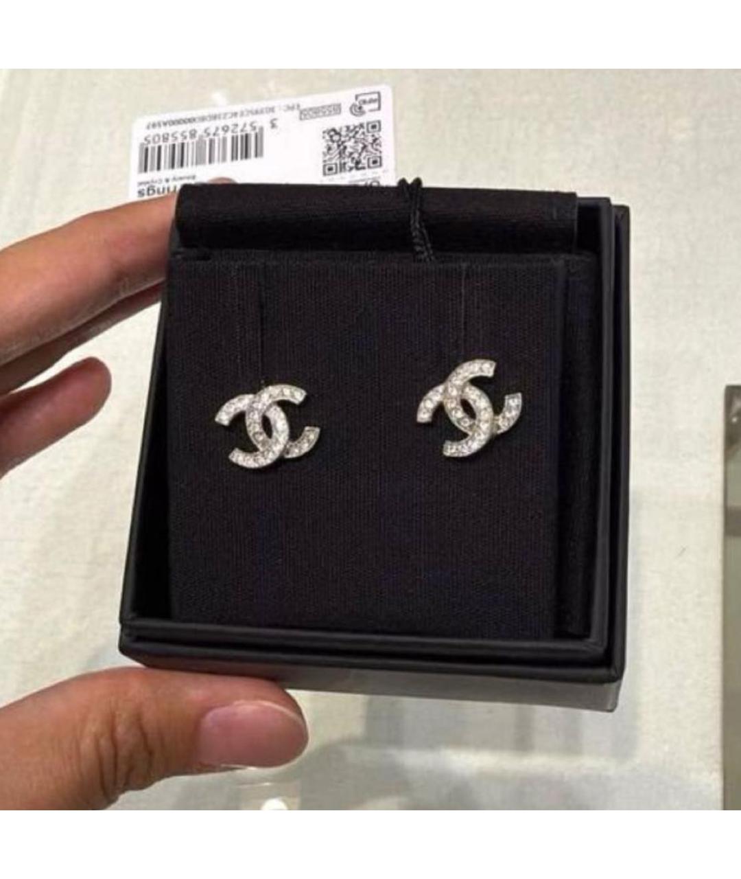 CHANEL Серебряные металлические серьги, фото 5