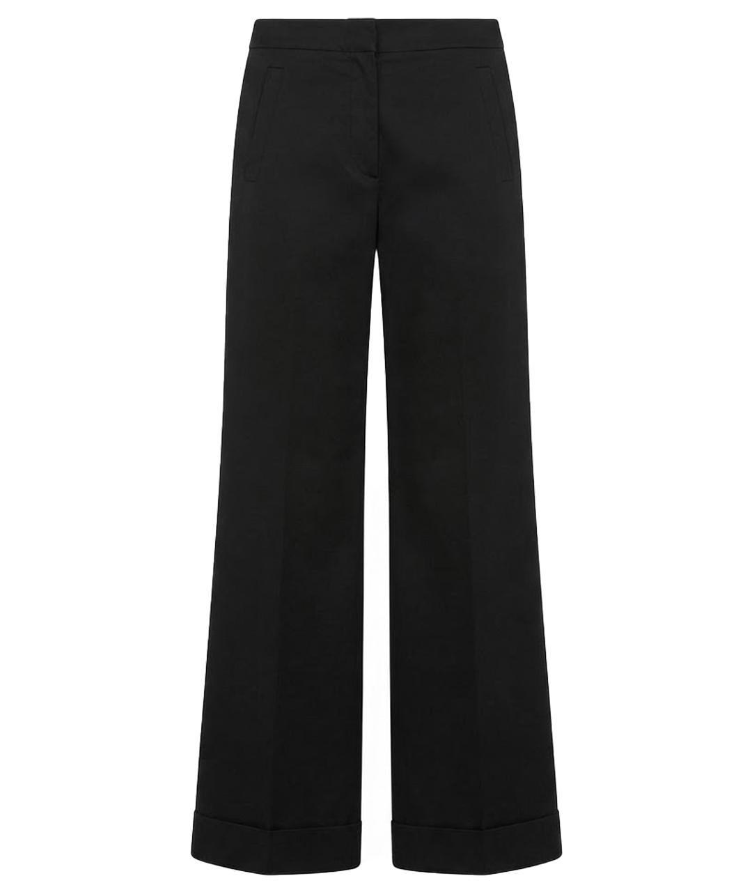 RED VALENTINO Черные хлопковые брюки широкие, фото 1