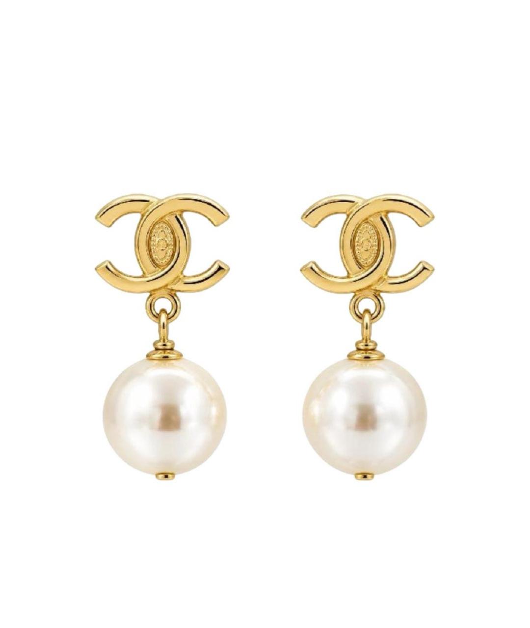 CHANEL Золотые жемчужные серьги, фото 3