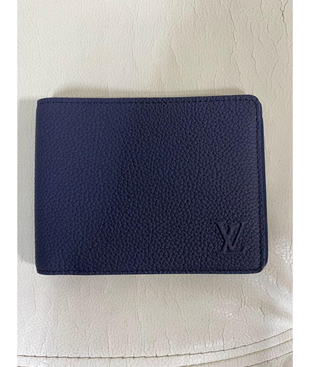 LOUIS VUITTON Темно-синий кожаный кошелек, фото 6