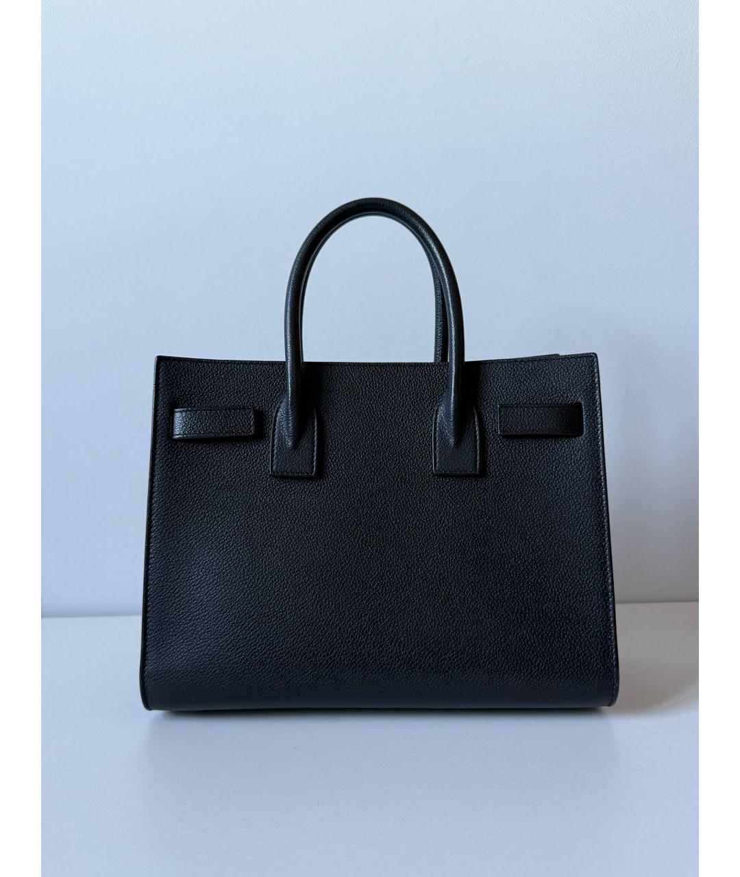 SAINT LAURENT Черная кожаная сумка через плечо, фото 3
