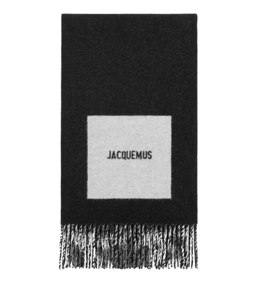 JACQUEMUS Черный шерстяной шарф, фото 1