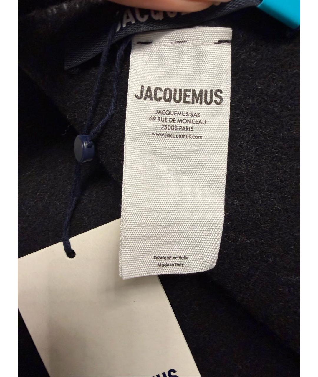JACQUEMUS Черный шерстяной шарф, фото 7