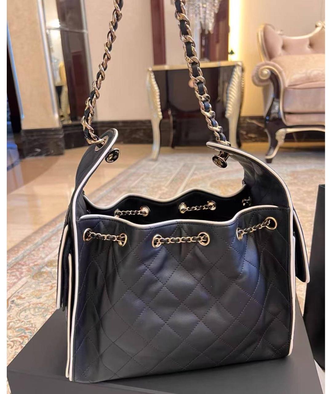 CHANEL Черная кожаная сумка через плечо, фото 4