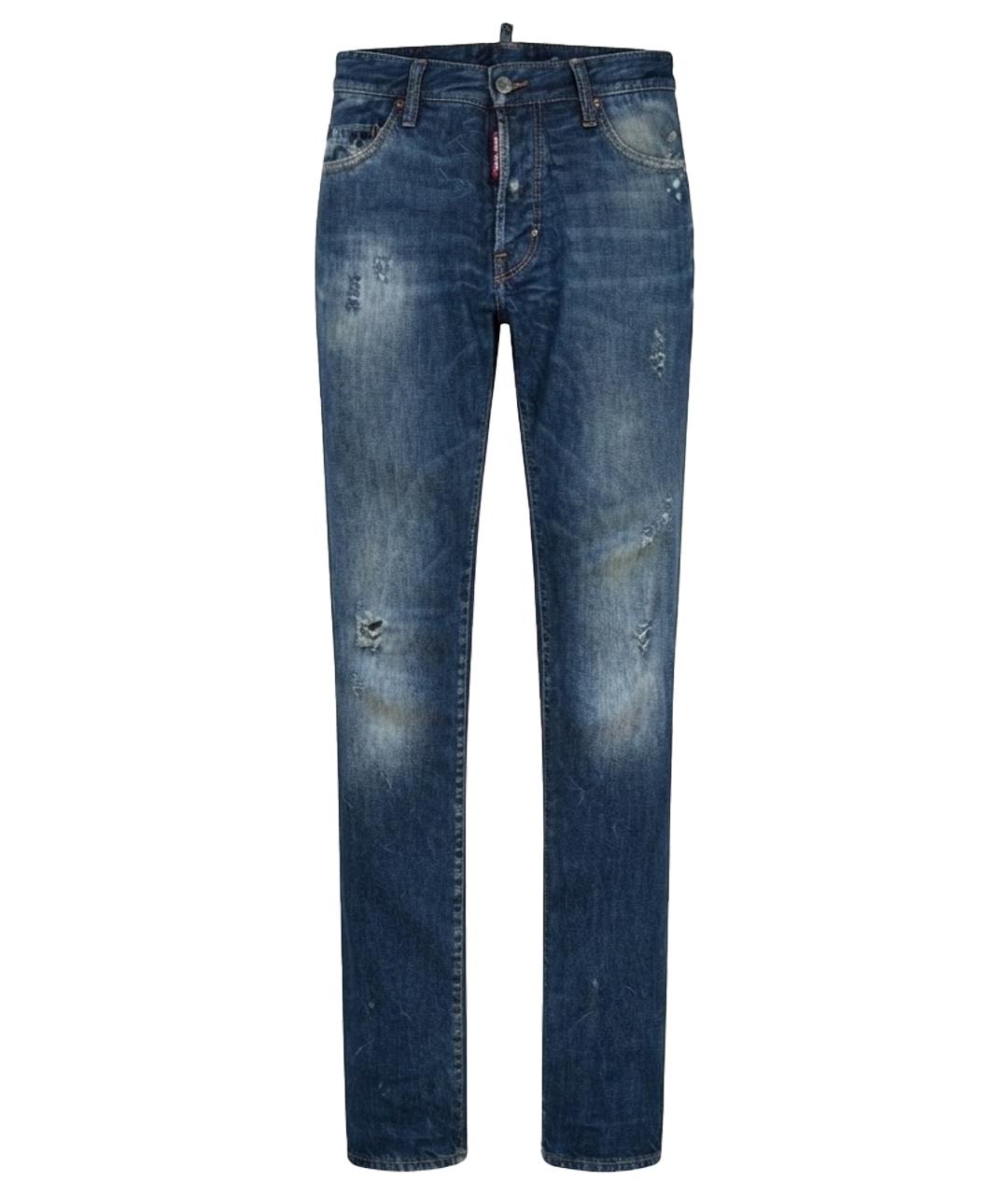 DSQUARED2 Голубые хлопковые прямые джинсы, фото 1