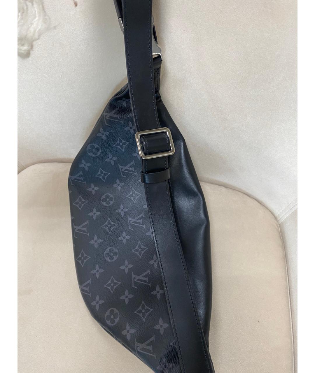 LOUIS VUITTON Черная кожаная поясная сумка, фото 5