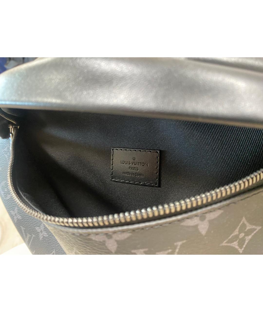LOUIS VUITTON Черная кожаная поясная сумка, фото 6