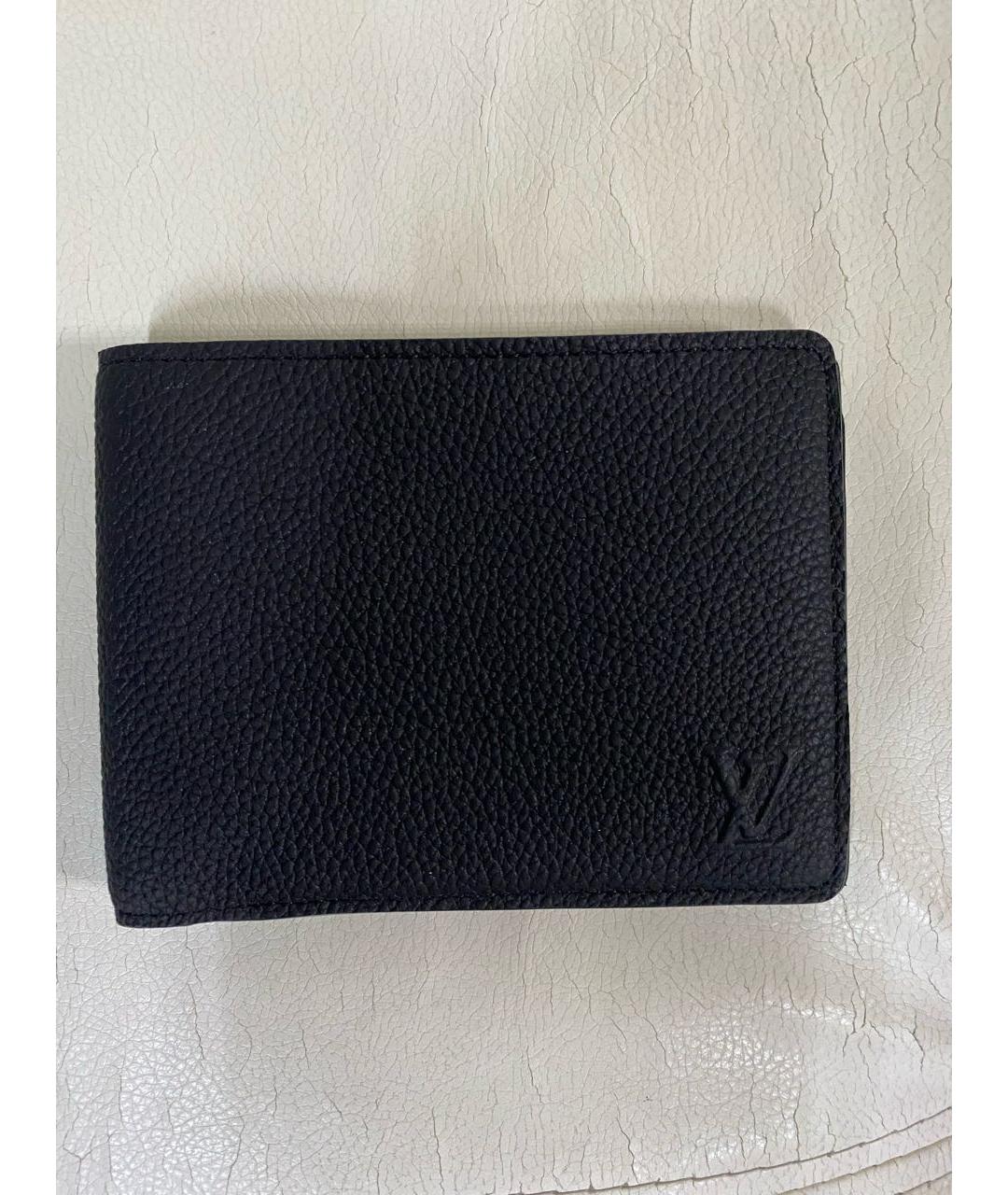 LOUIS VUITTON Черный кожаный кошелек, фото 5