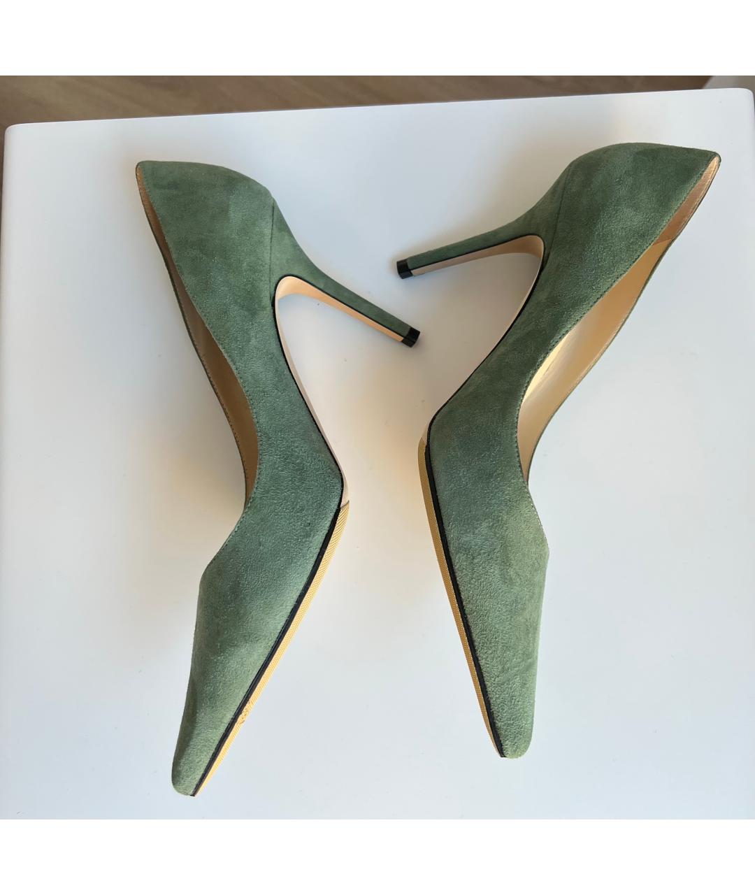 JIMMY CHOO Зеленые замшевые туфли, фото 2